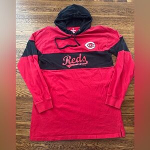 #674 Cincinnati Reds Red and Black Hoodie long sleeve shirt (FANATICS)
